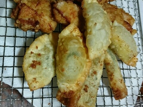 餃子の皮で大葉チーズ巻き